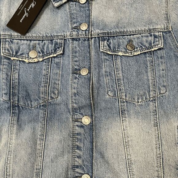 Mavi Jeans Co. Women's Denim Jacket‎ Size S Light Wash Button Front Grommet Hem - Picture 3 of 13